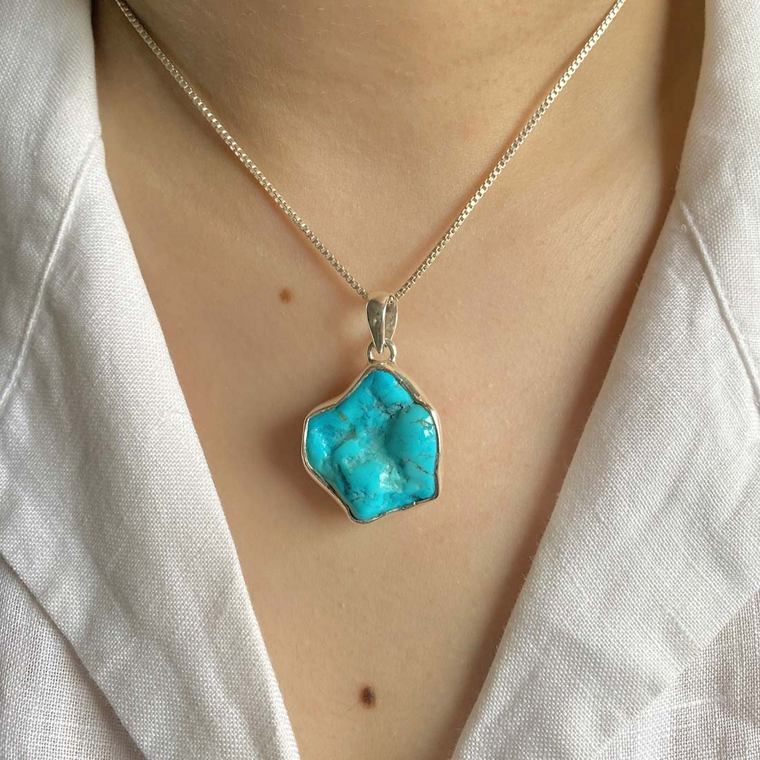 Turquoise (Rough) Pendant-(TRQ-P-62.)