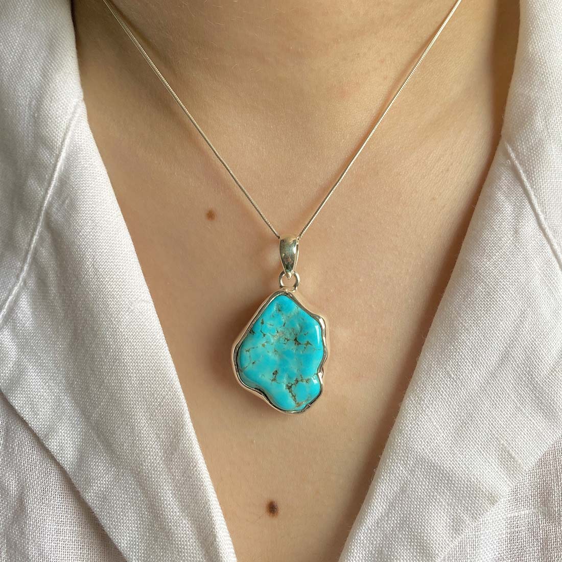 Turquoise (Rough) Pendant-(TRQ-P-63.)