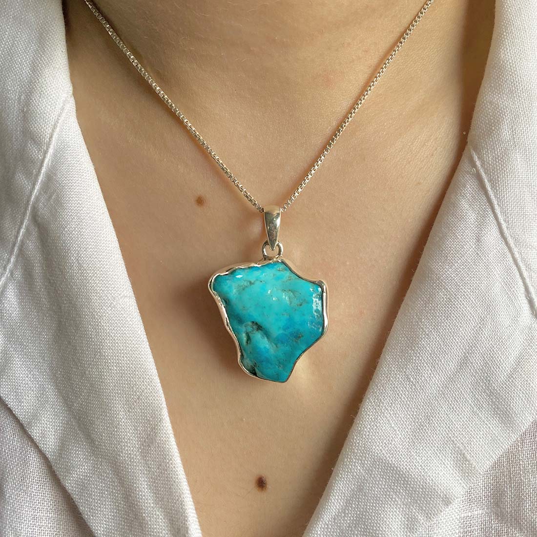 Turquoise (Rough) Pendant-(TRQ-P-65.)