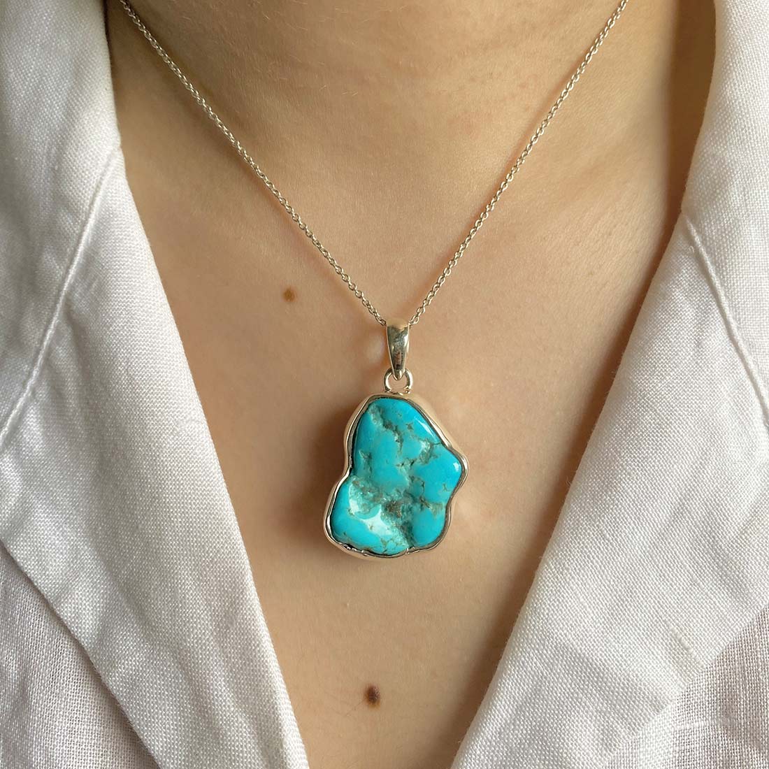 Turquoise (Rough) Pendant-(TRQ-P-66.)