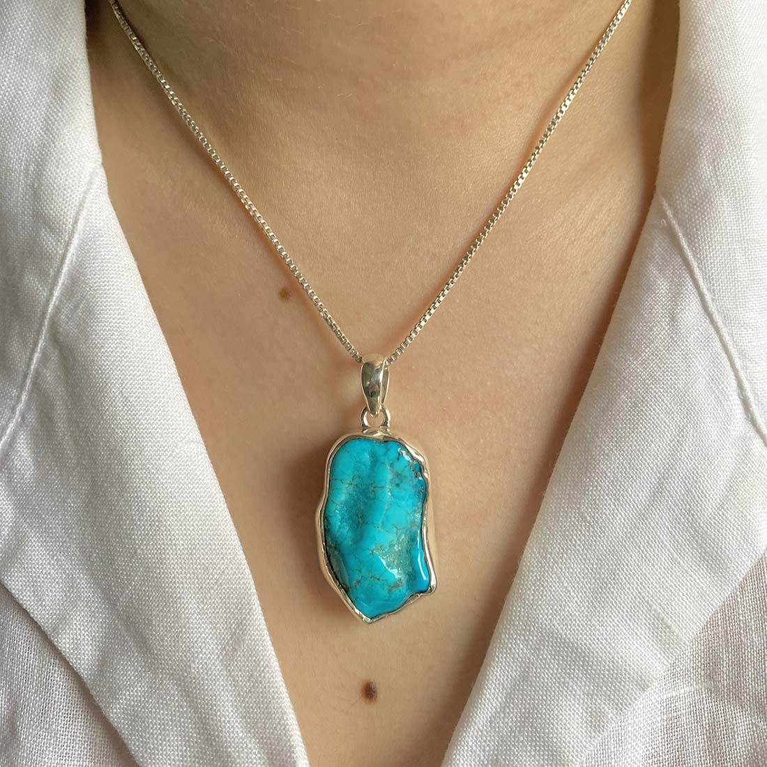 Turquoise (Rough) Pendant-(TRQ-P-68.)