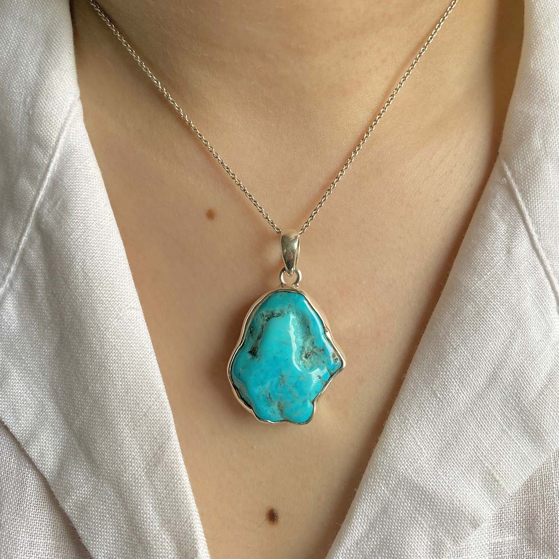 Turquoise (Rough) Pendant-(TRQ-P-70.)