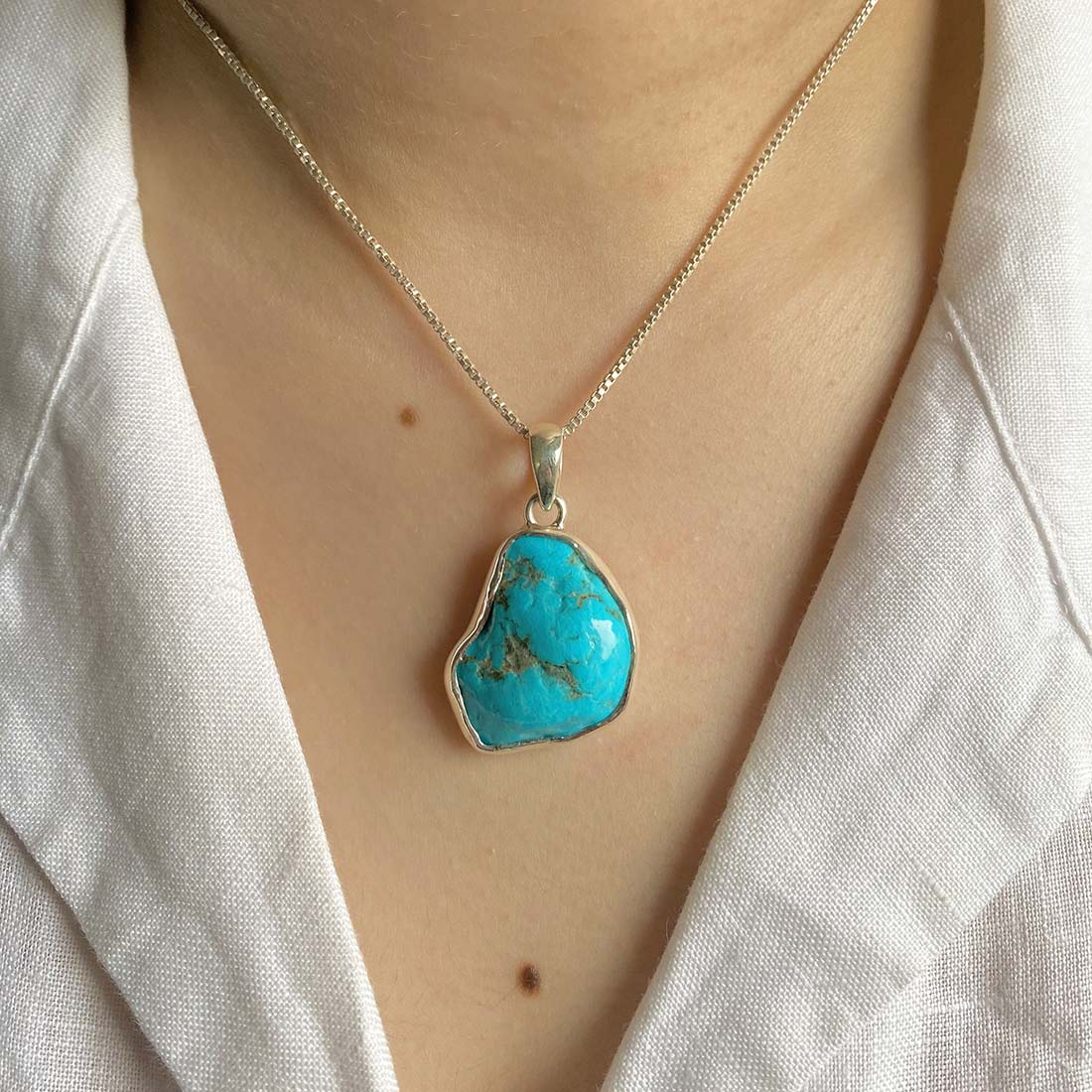 Turquoise (Rough) Pendant-(TRQ-P-71.)