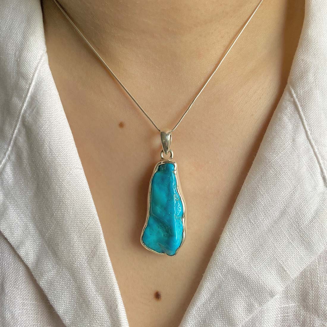 Turquoise (Rough) Pendant-(TRQ-P-73.)