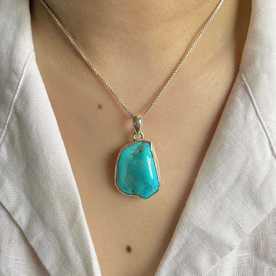 Turquoise (Rough) Pendant-(TRQ-P-74.)