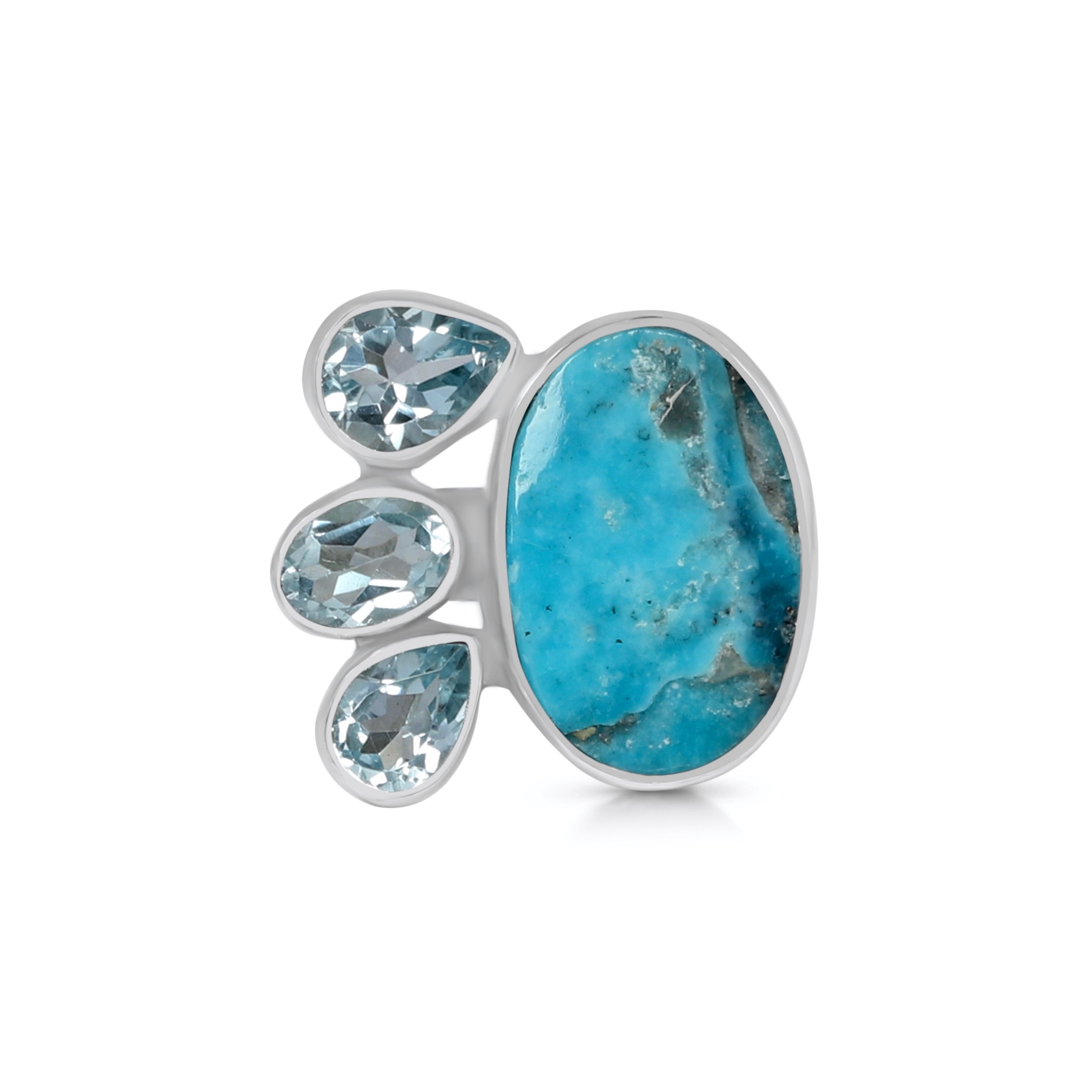 Turquoise (Rough) Adjustable Ring-(TRQ-R-10.)