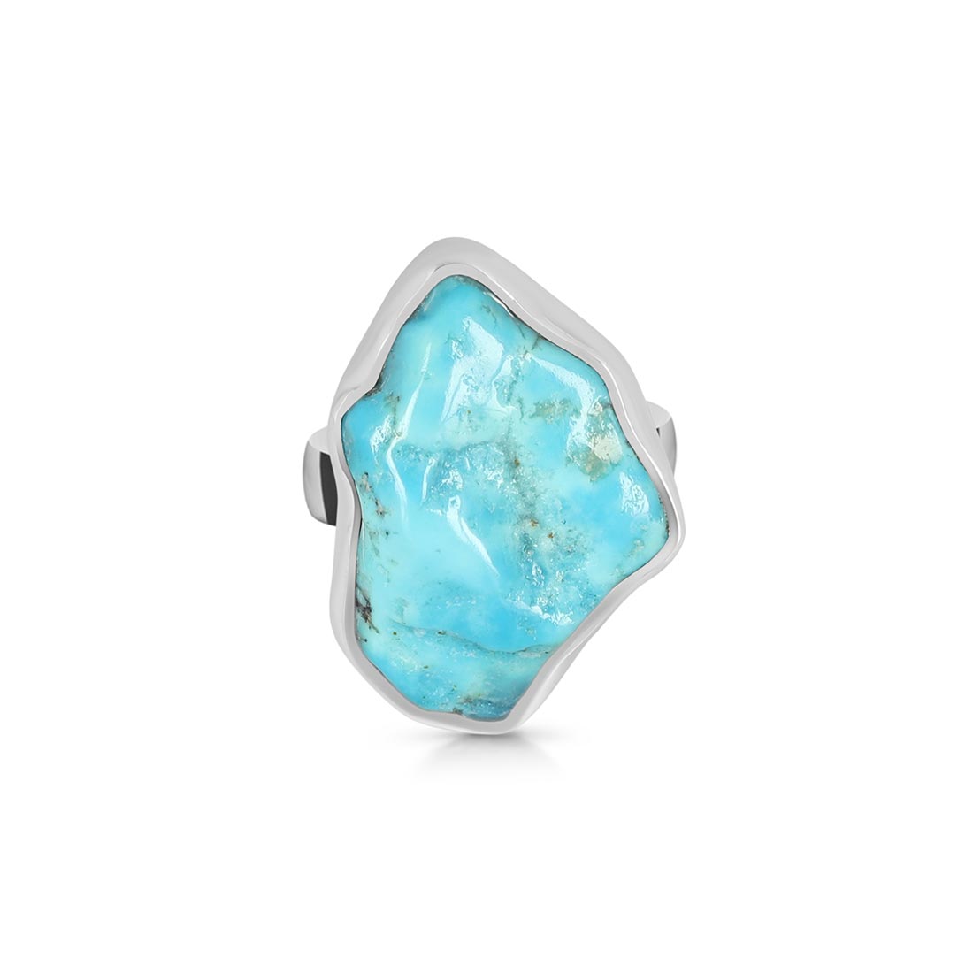 Turquoise (Rough) Adjustable Ring-(TRQ-R-108)