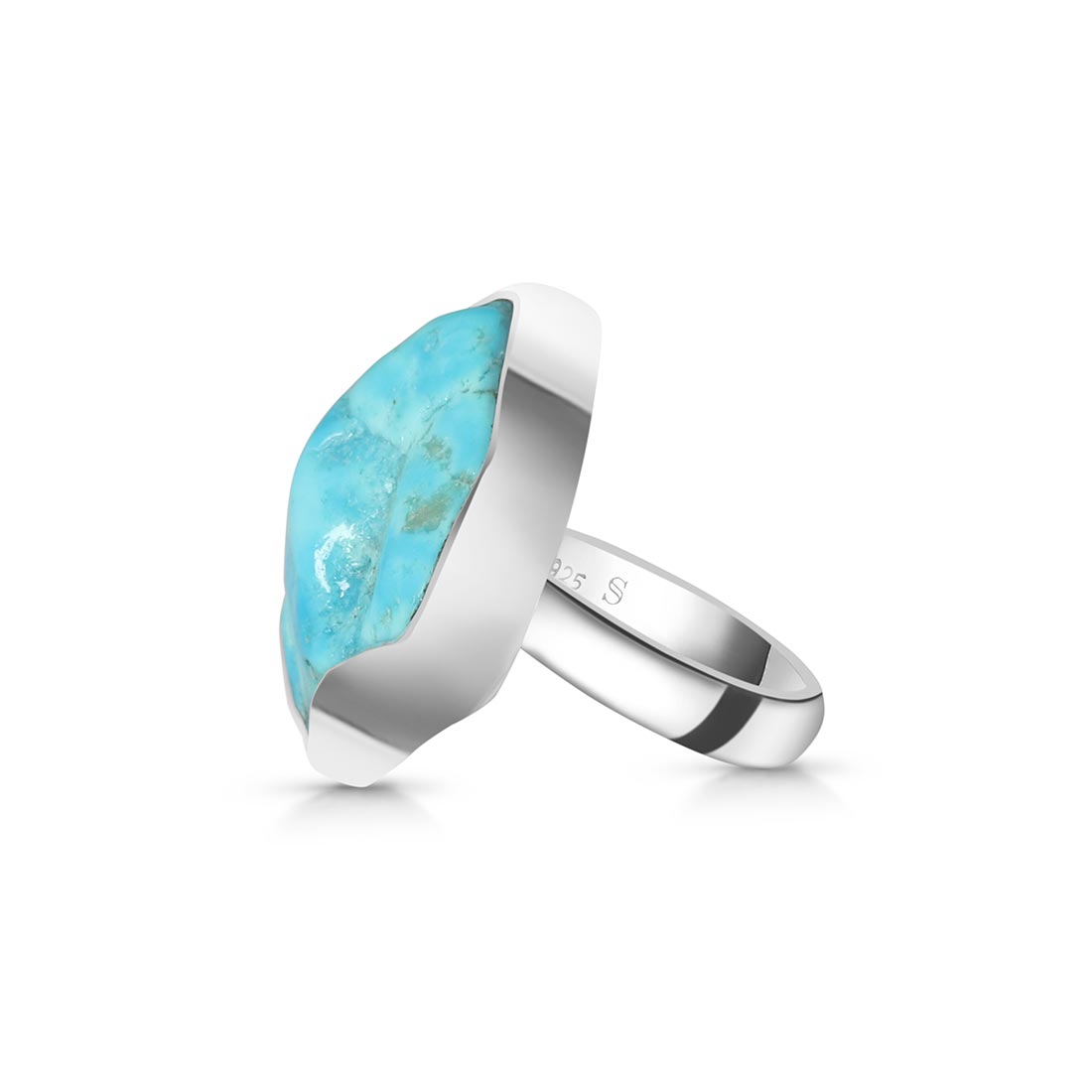 Turquoise (Rough) Adjustable Ring-(TRQ-R-108)