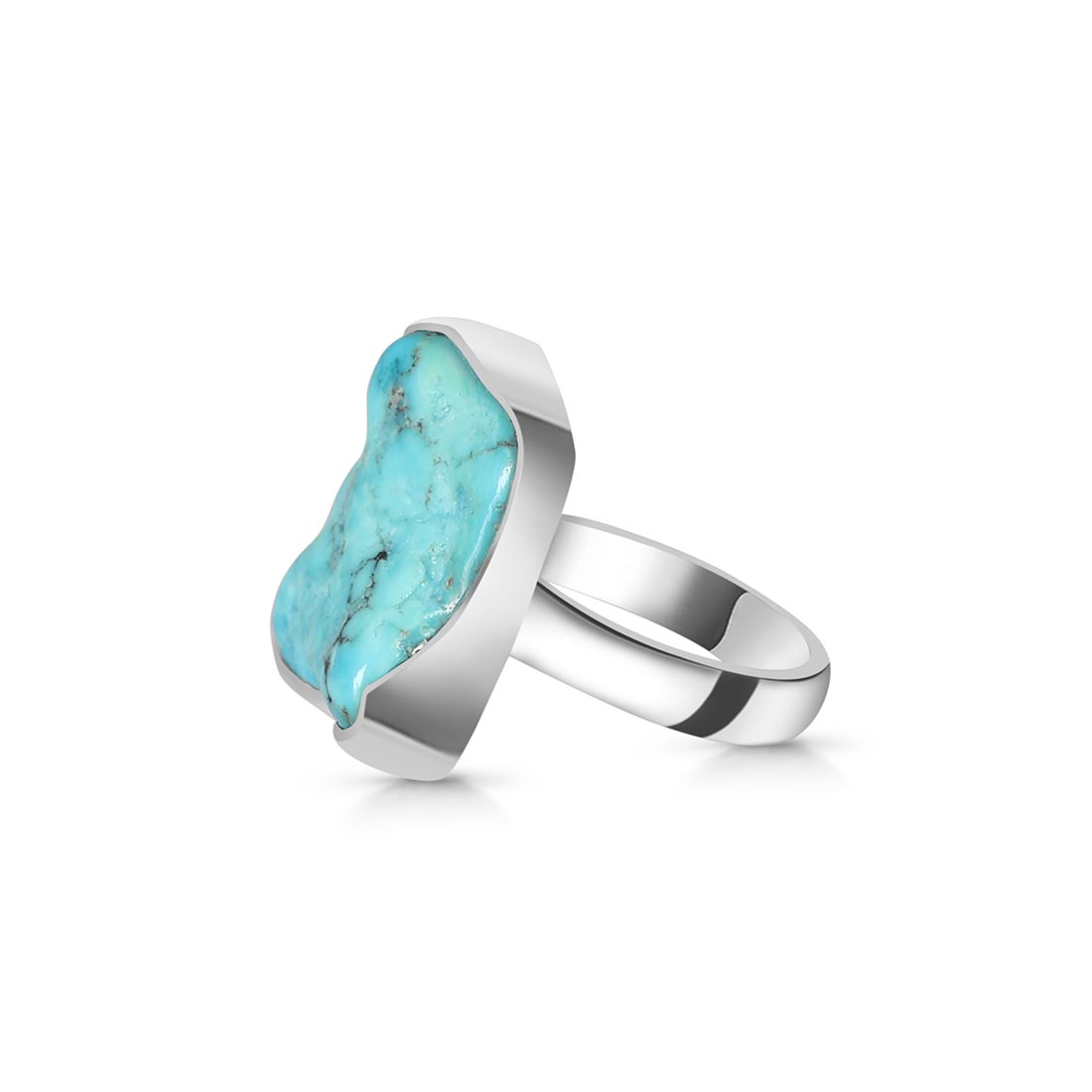 Turquoise (Rough) Adjustable Ring-(TRQ-R-109)