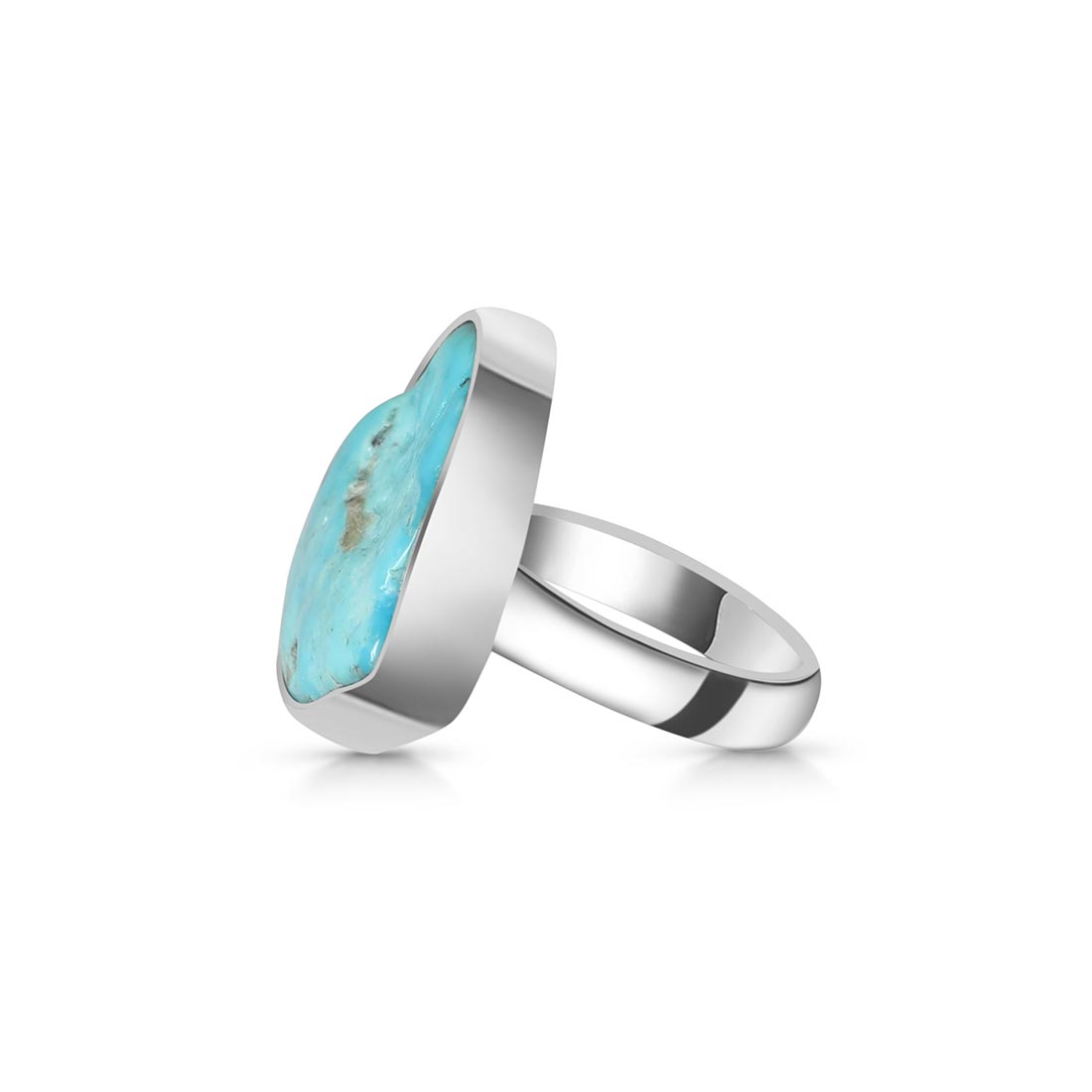 Turquoise (Rough) Adjustable Ring-(TRQ-R-110)