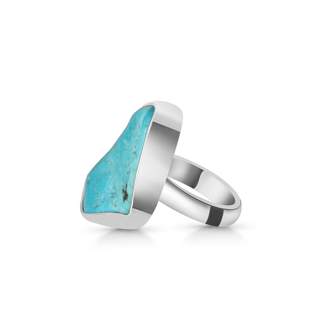 Turquoise (Rough) Adjustable Ring-(TRQ-R-112)