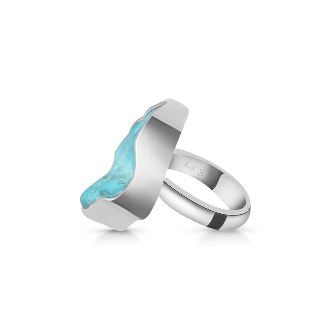 Turquoise (Rough) Adjustable Ring-(TRQ-R-113)