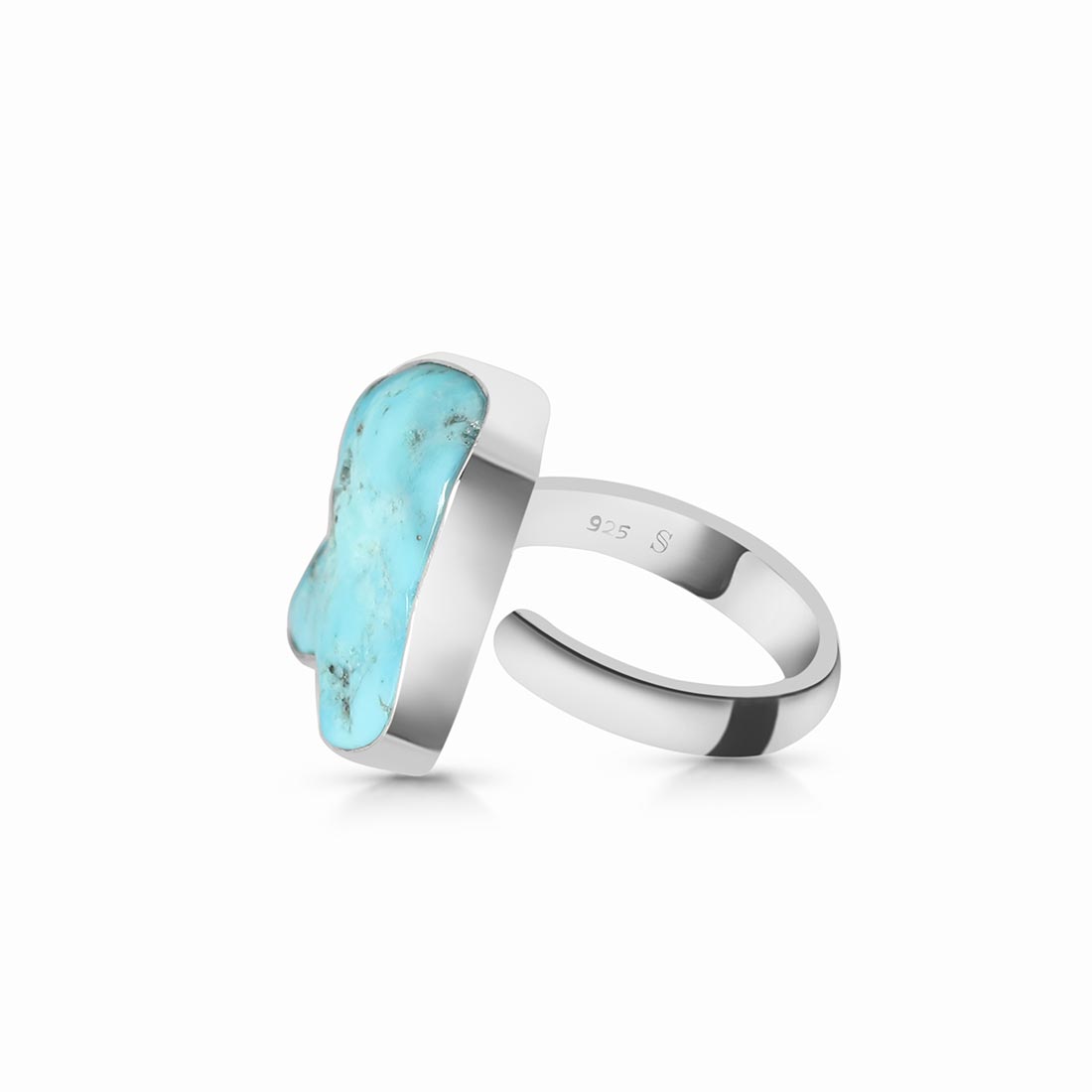 Turquoise (Rough) Adjustable Ring-(TRQ-R-117)