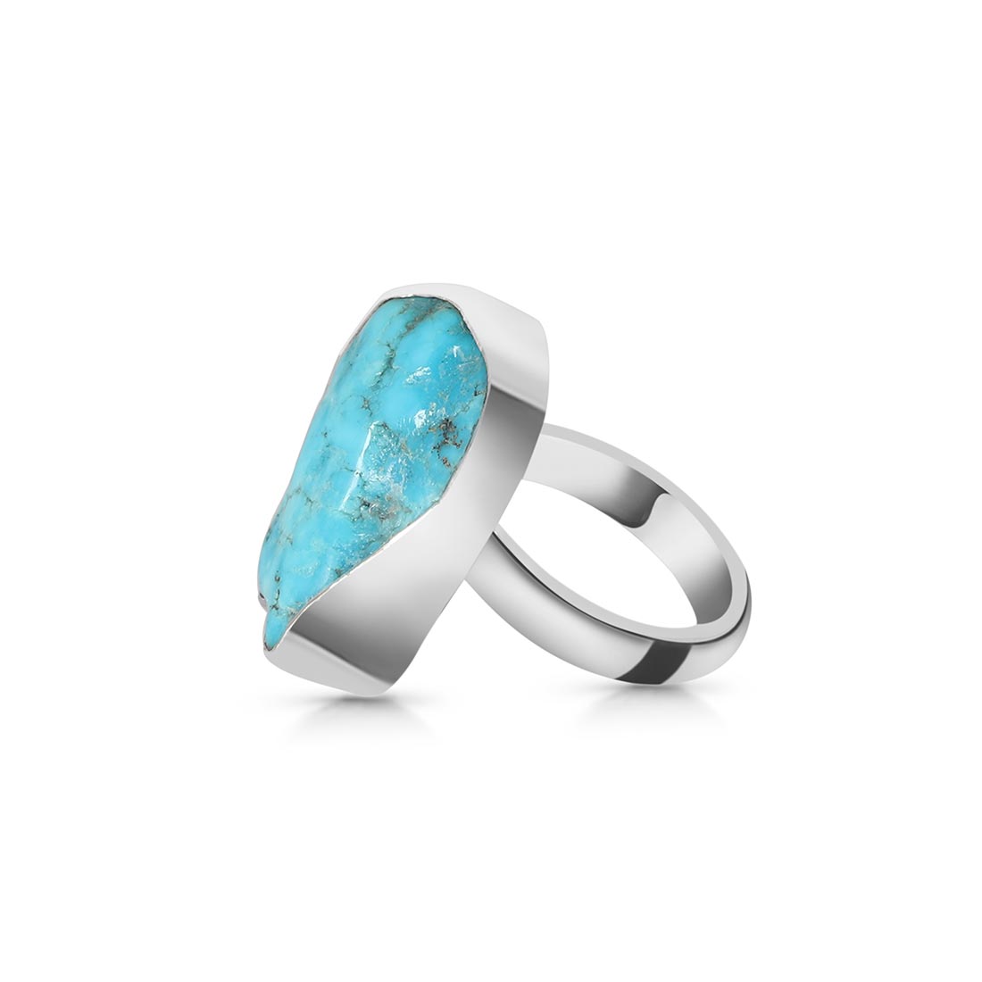 Turquoise (Rough) Adjustable Ring-(TRQ-R-118)