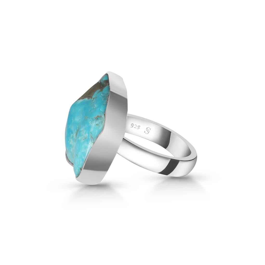 Turquoise (Rough) Adjustable Ring-(TRQ-R-119)