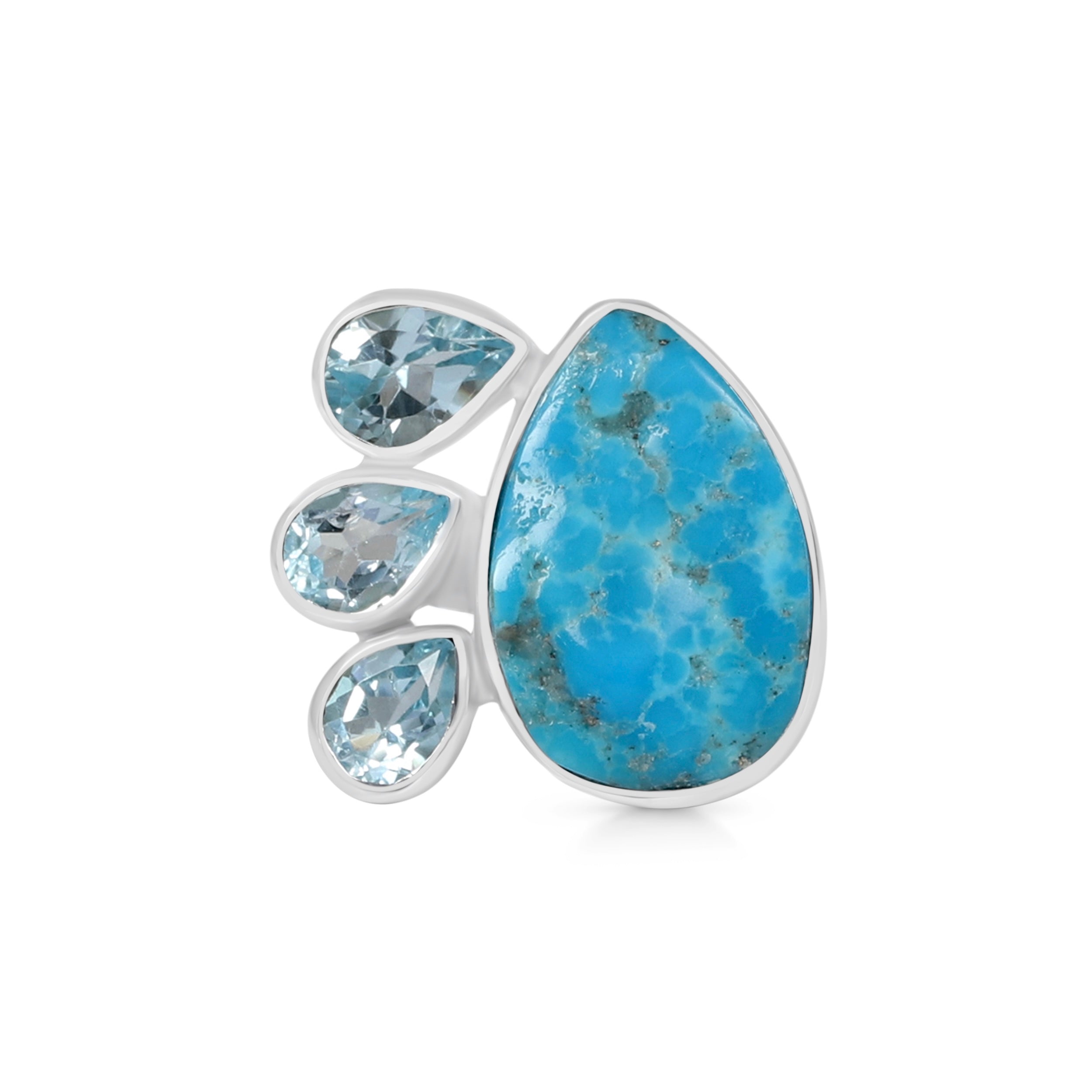 Turquoise (Rough) Adjustable Ring-(TRQ-R-12.)