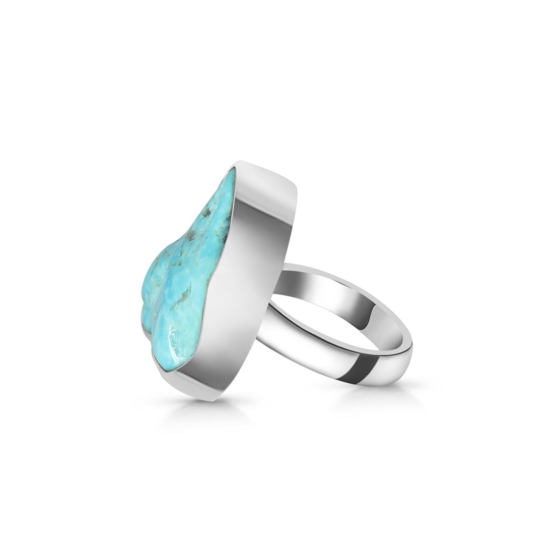 Turquoise (Rough) Adjustable Ring-(TRQ-R-124)