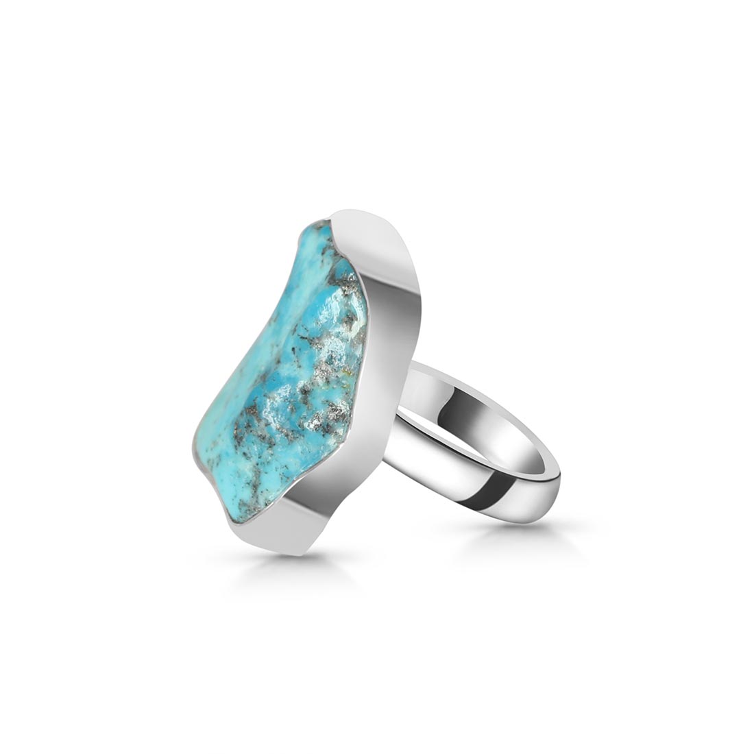 Turquoise (Rough) Adjustable Ring-(TRQ-R-126)