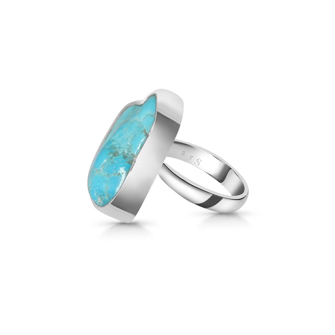 Turquoise (Rough) Adjustable Ring-(TRQ-R-127)