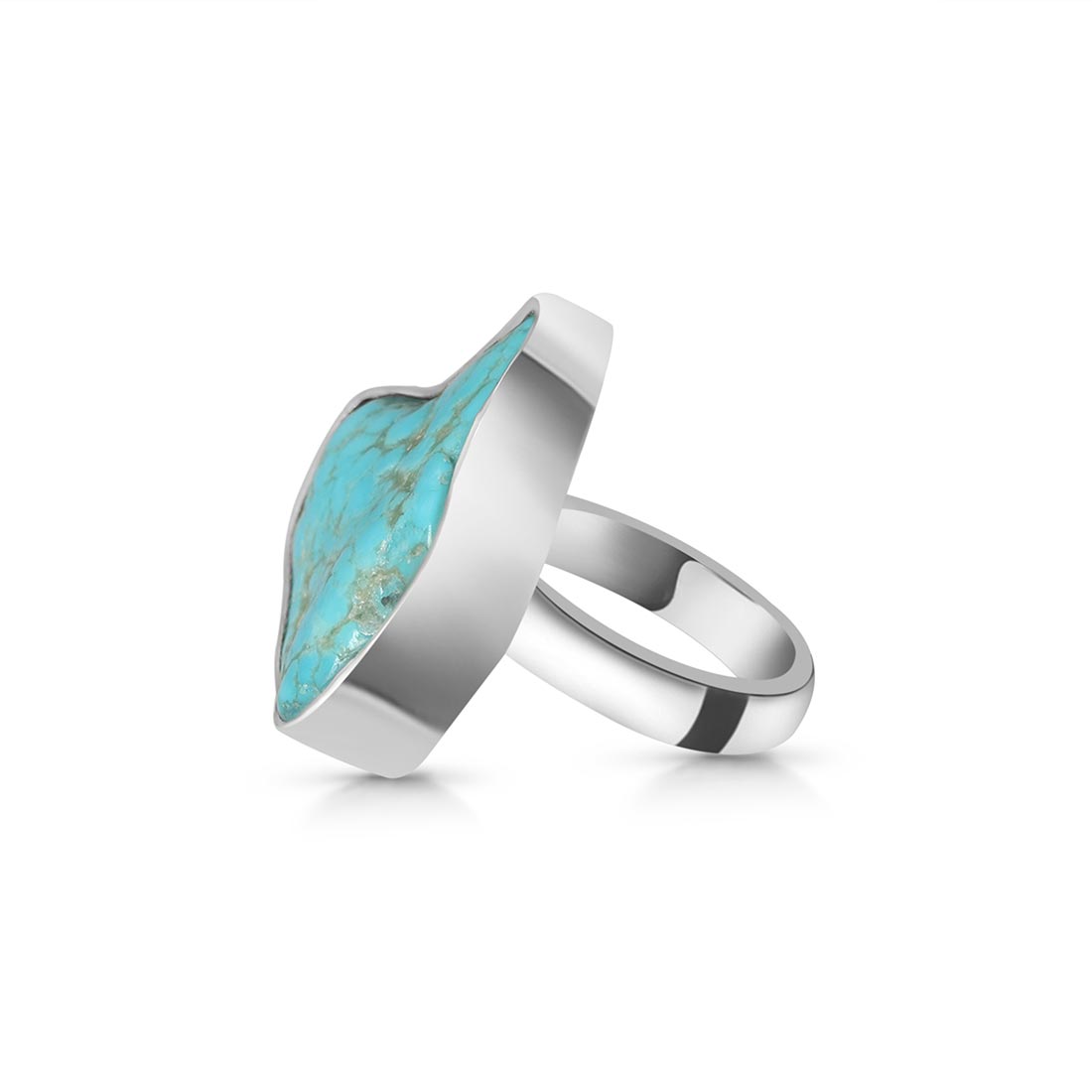 Turquoise (Rough) Adjustable Ring-(TRQ-R-131)