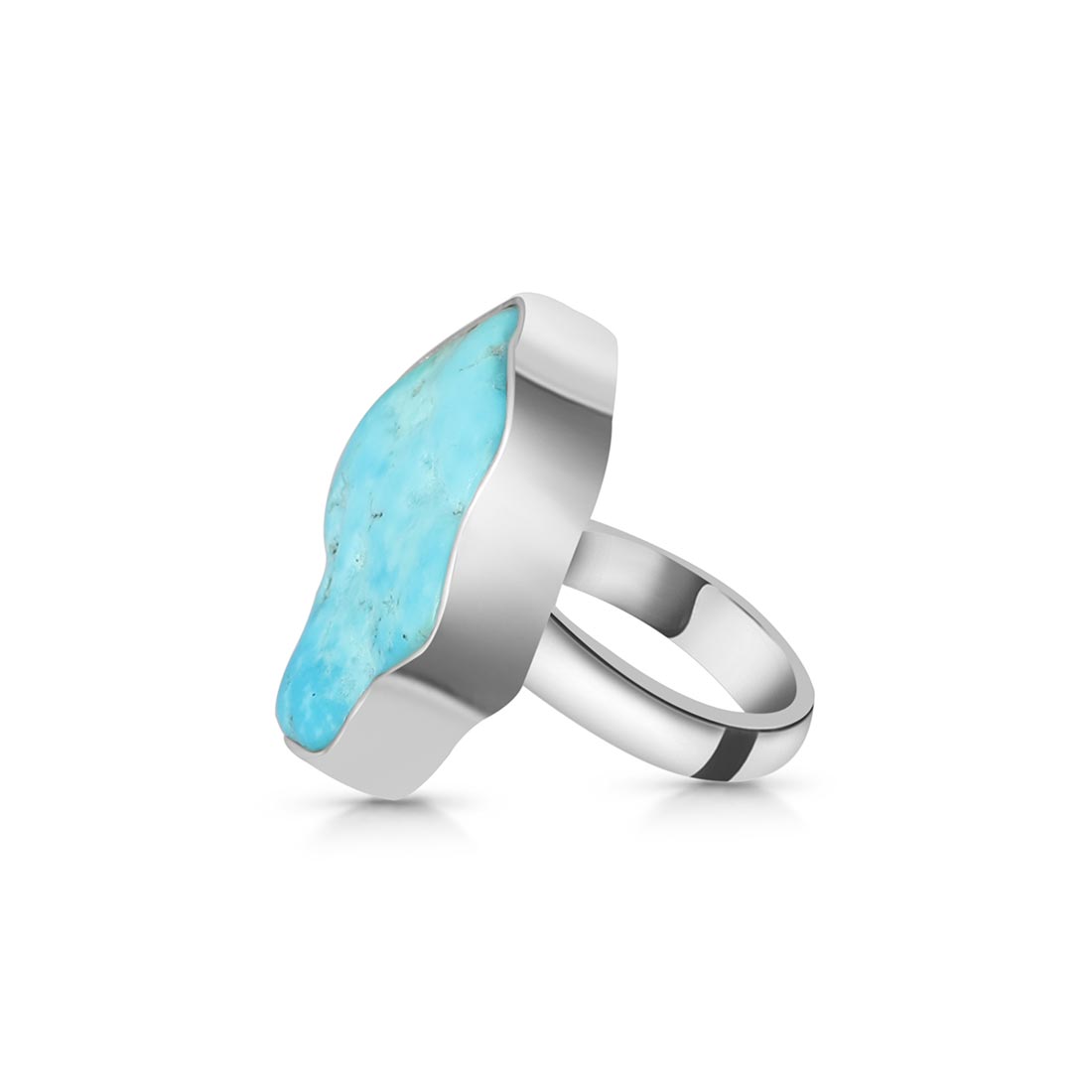 Turquoise (Rough) Adjustable Ring-(TRQ-R-132)