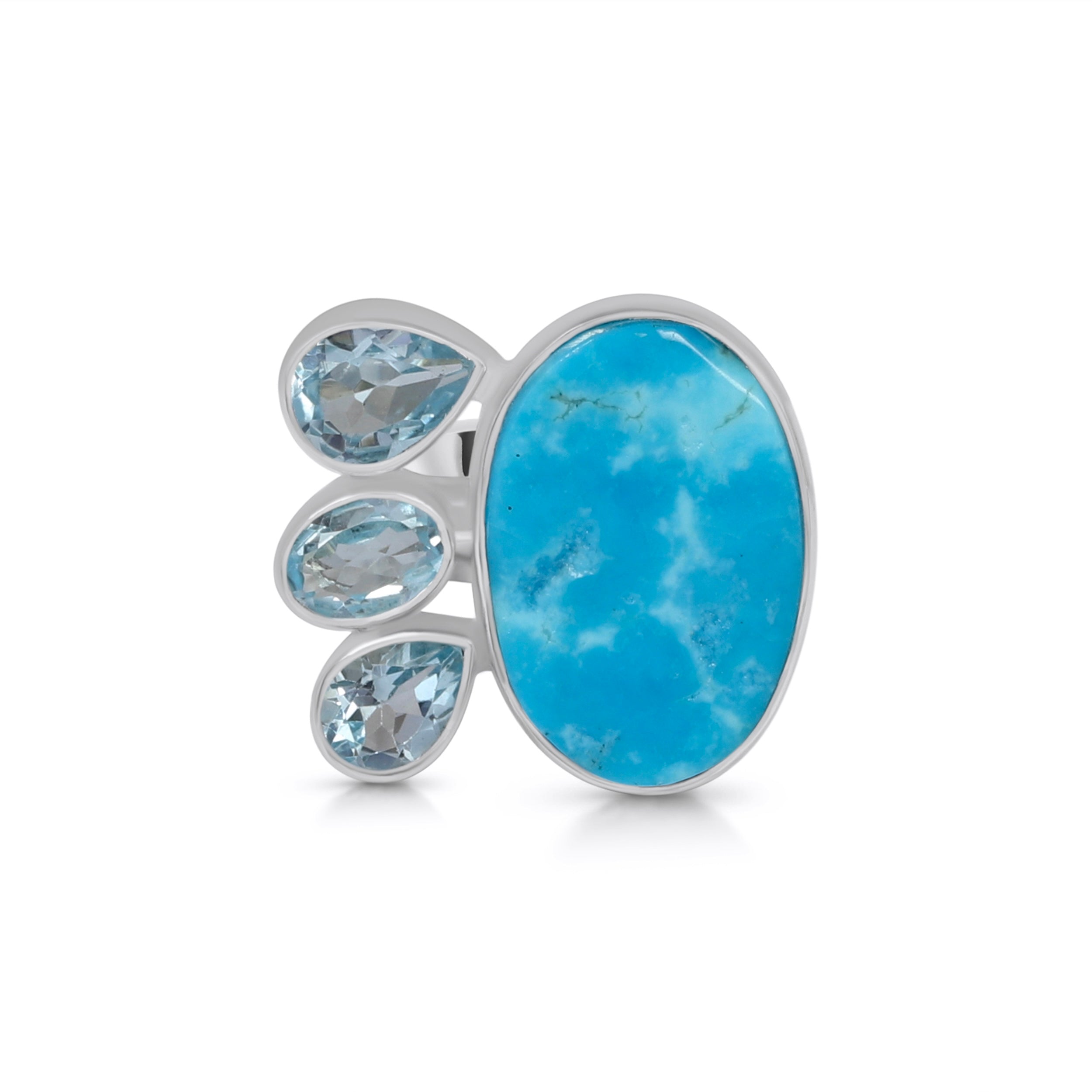 Turquoise (Rough) Adjustable Ring-(TRQ-R-19.)