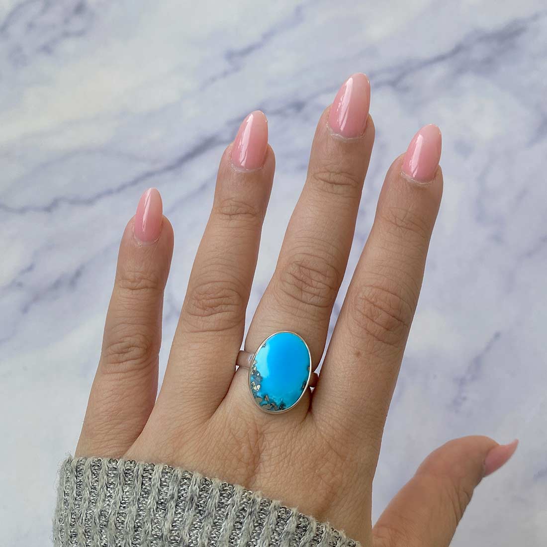 Turquoise Adjustable Ring-(TRQ-R-203.)