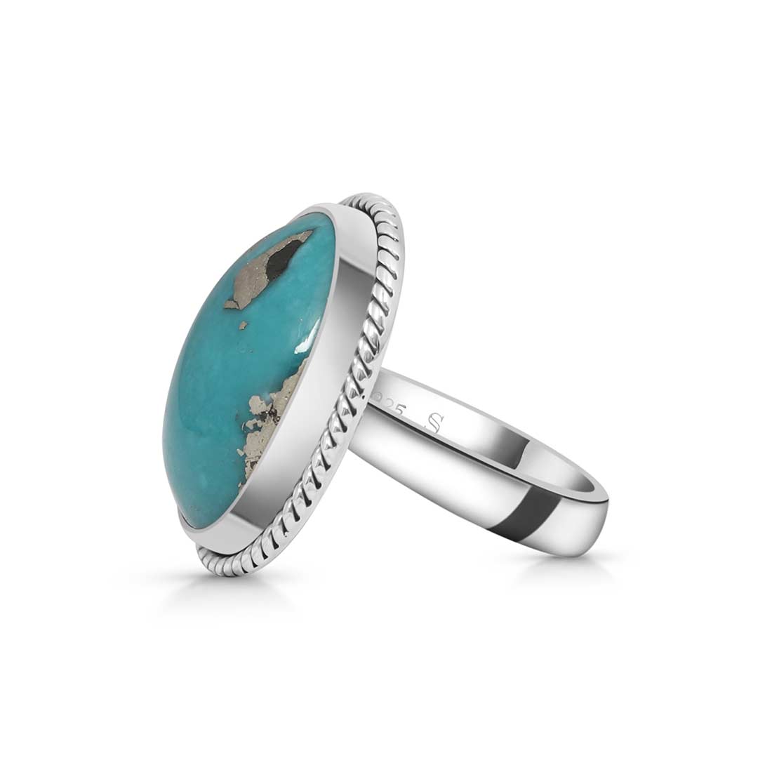 Turquoise Adjustable Ring-(TRQ-R-258.)