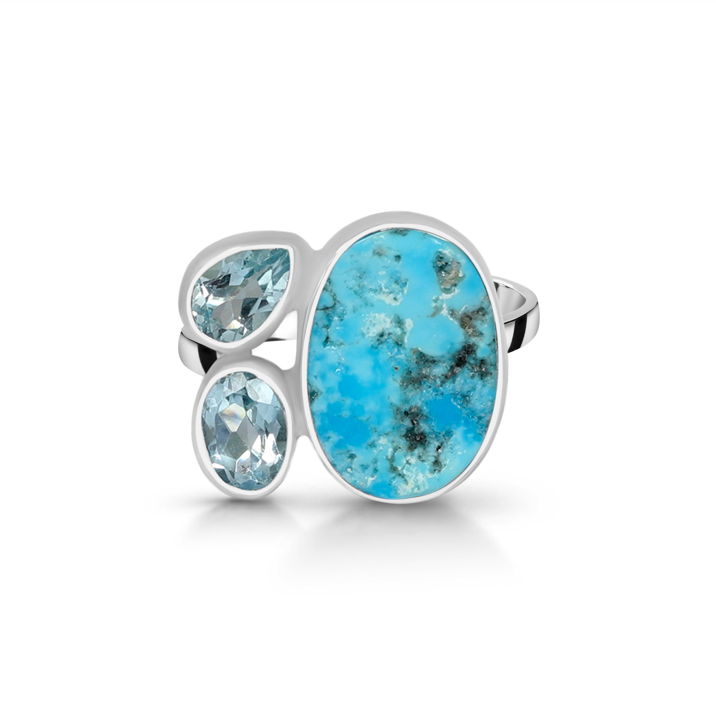 Turquoise (Rough) Adjustable Ring-(TRQ-R-3.)