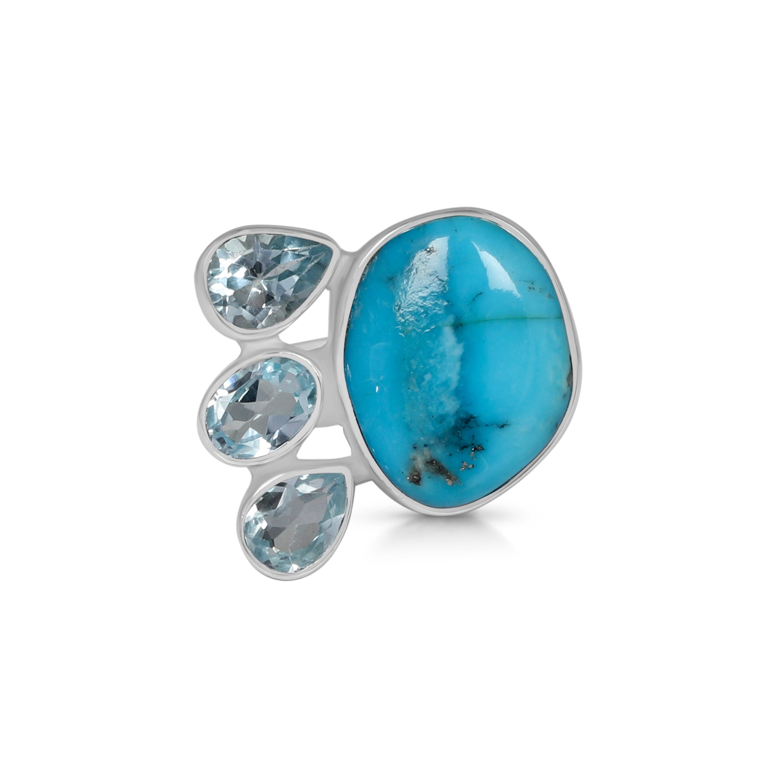 Turquoise (Rough) Adjustable Ring-(TRQ-R-35.)