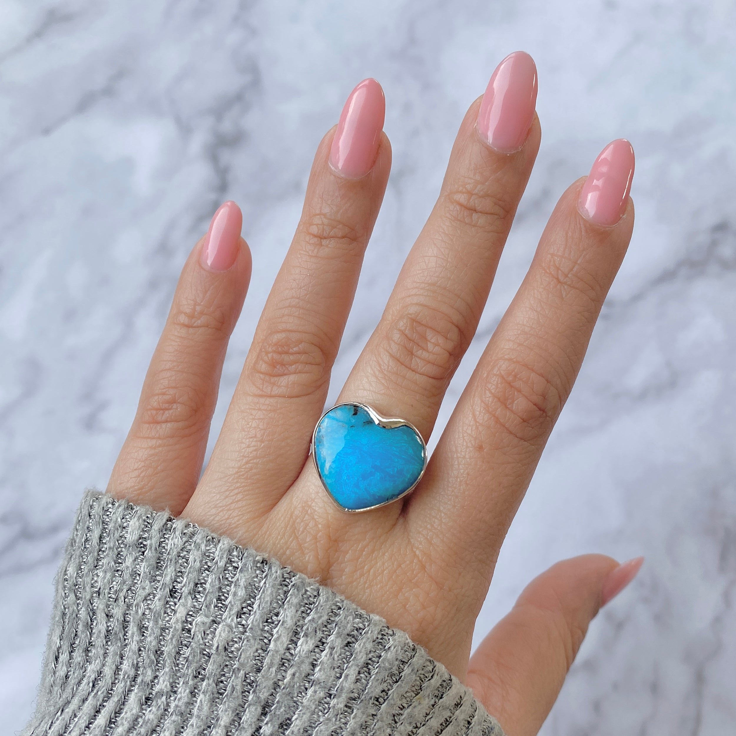 Turquoise Adjustable Ring-(TRQ-R-42.)