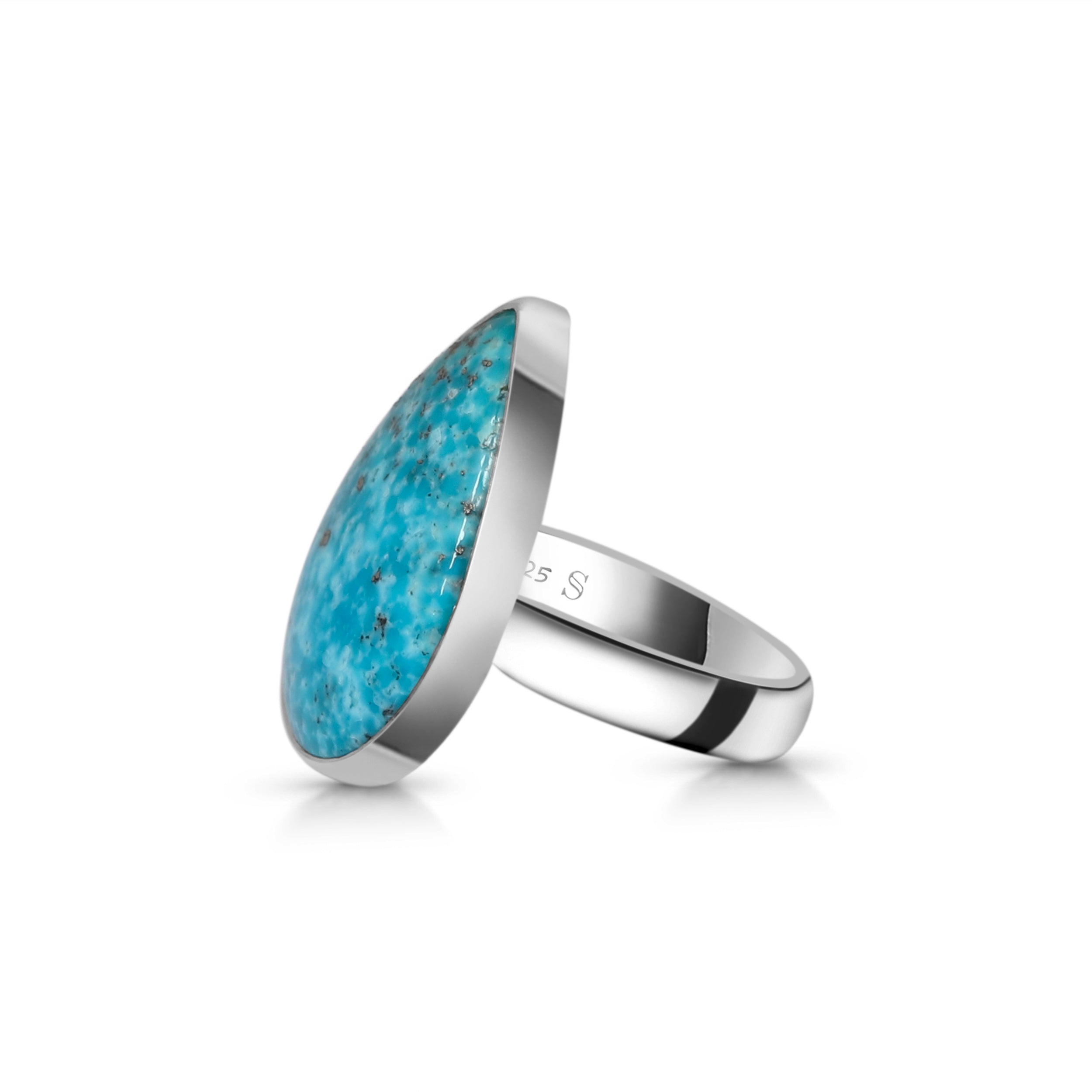 Turquoise Adjustable Ring-(TRQ-R-61.)