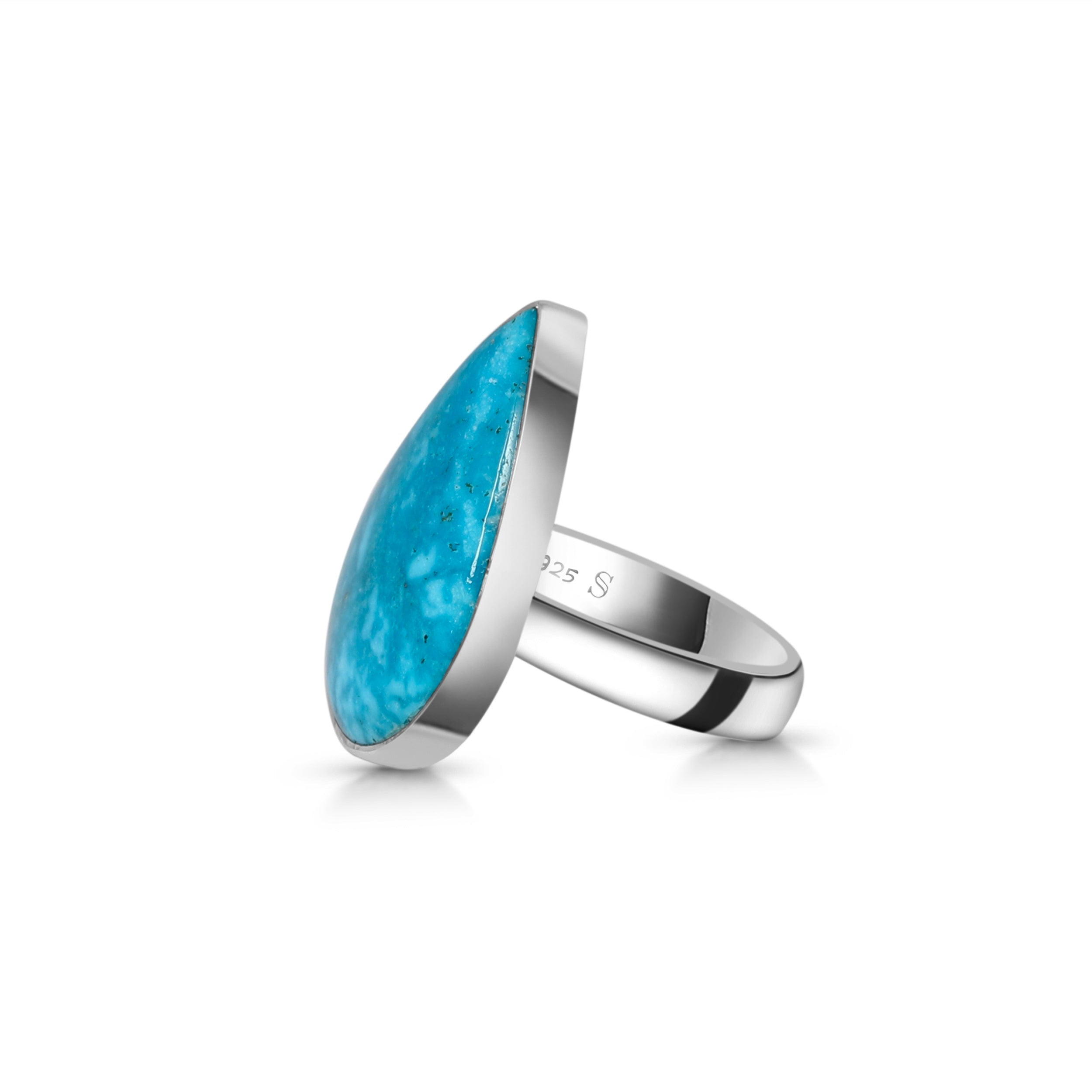 Turquoise Adjustable Ring-(TRQ-R-63.)