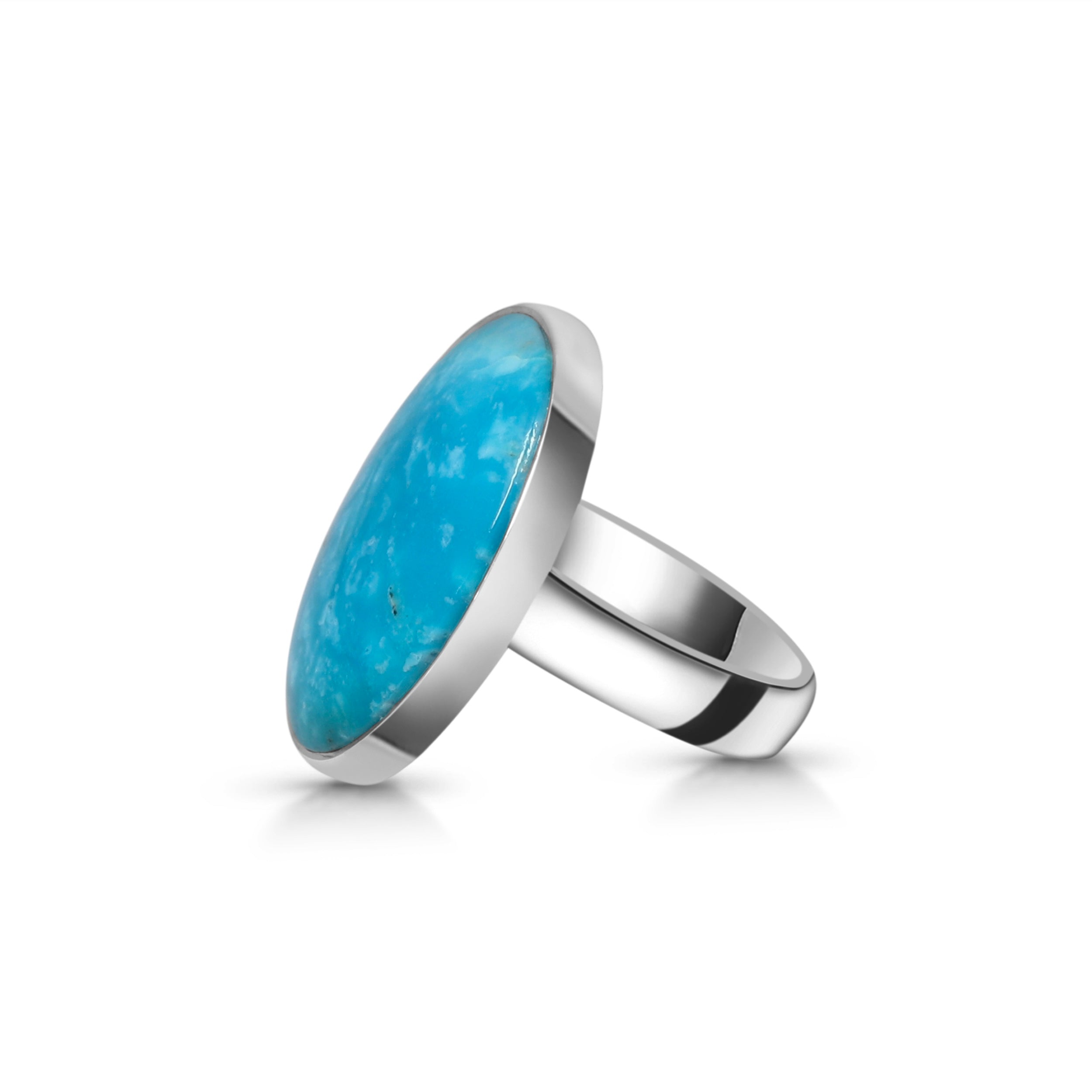 Turquoise Adjustable Ring-(TRQ-R-64.)