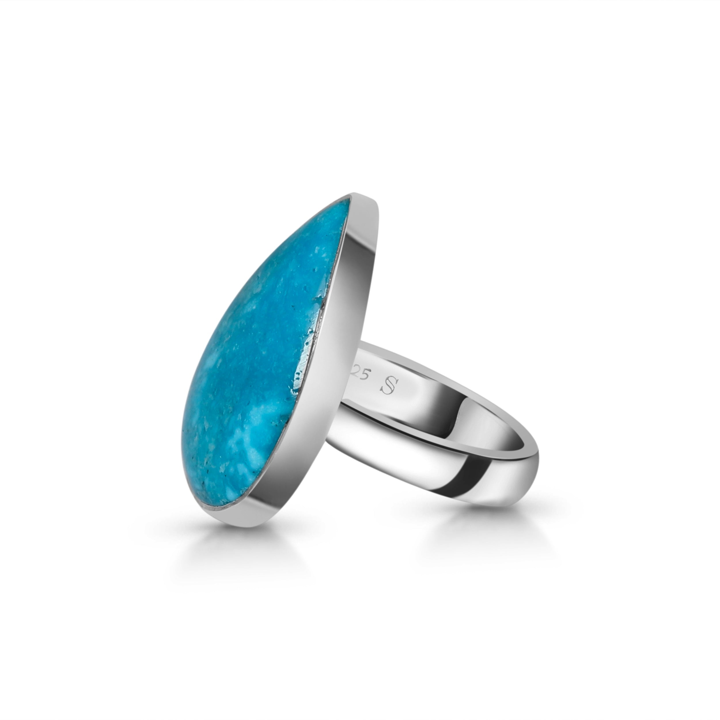 Turquoise Adjustable Ring-(TRQ-R-72.)