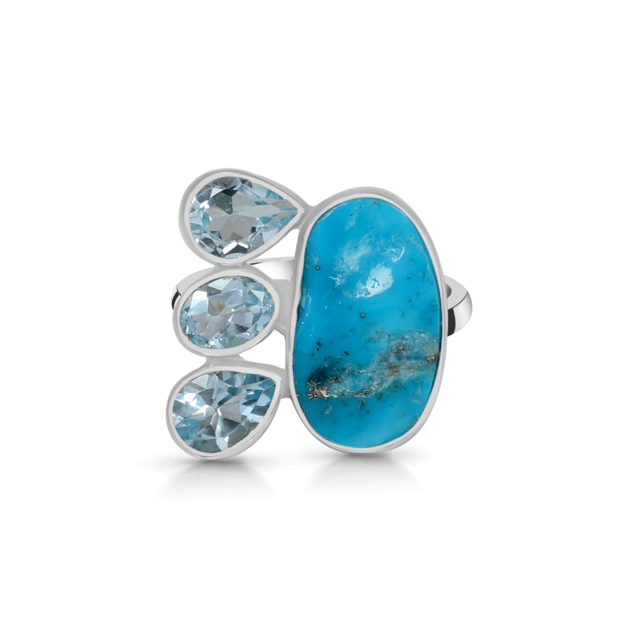 Turquoise (Rough) Adjustable Ring-(TRQ-R-8.)