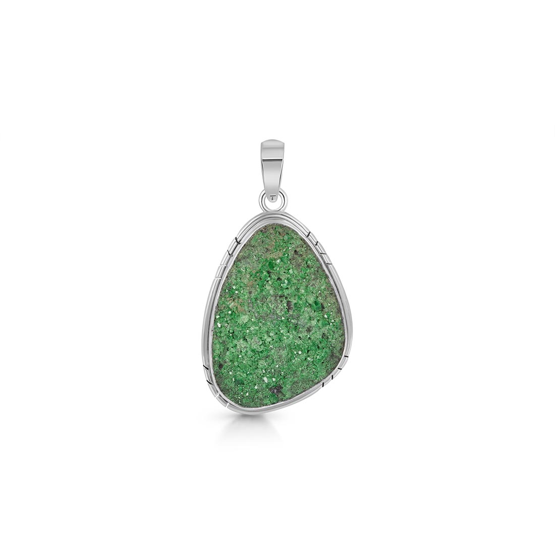 Uvarovite Druzy Pendant-(UVR-P-1.)