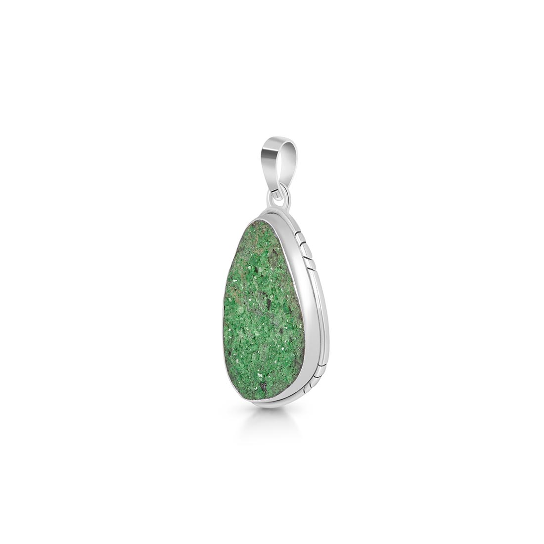 Uvarovite Druzy Pendant-(UVR-P-1.)