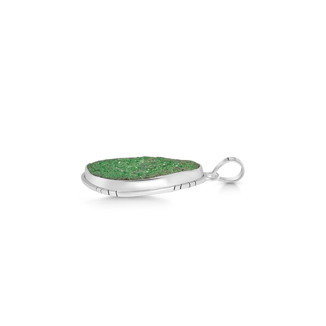 Uvarovite Druzy Pendant-(UVR-P-1.)