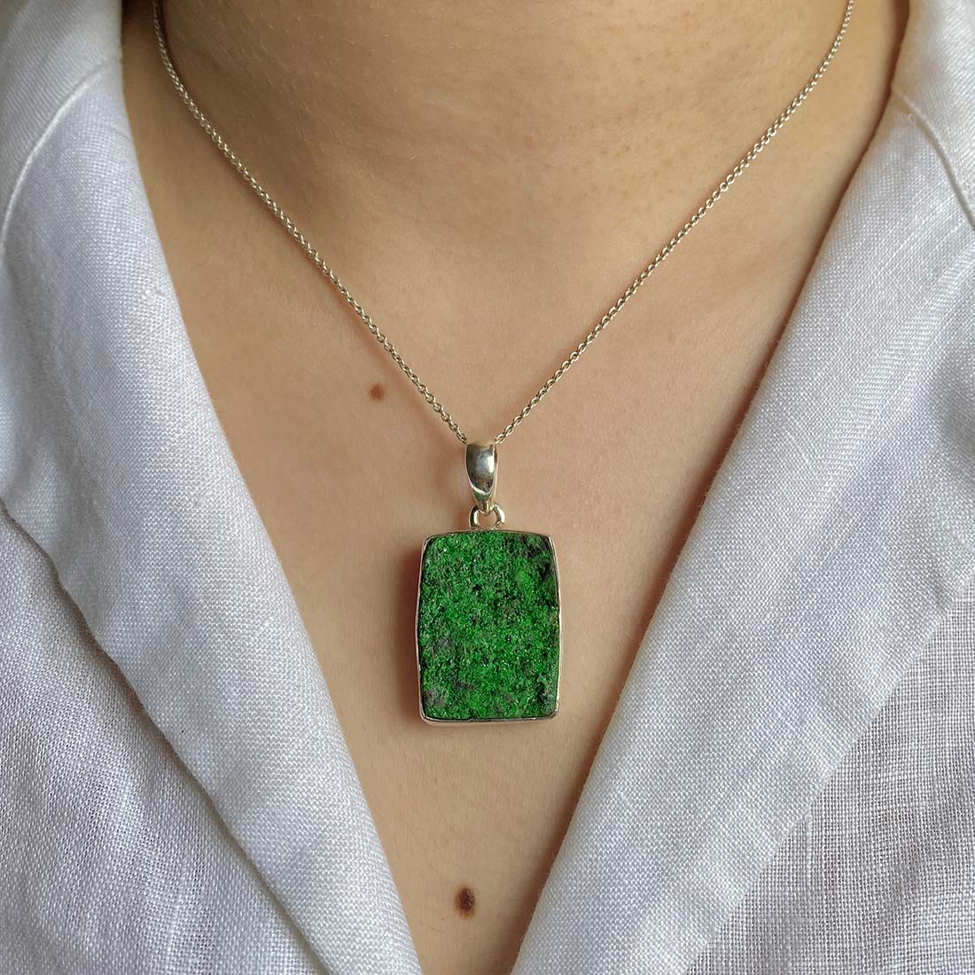 Uvarovite Druzy Pendant-(UVR-P-10.)