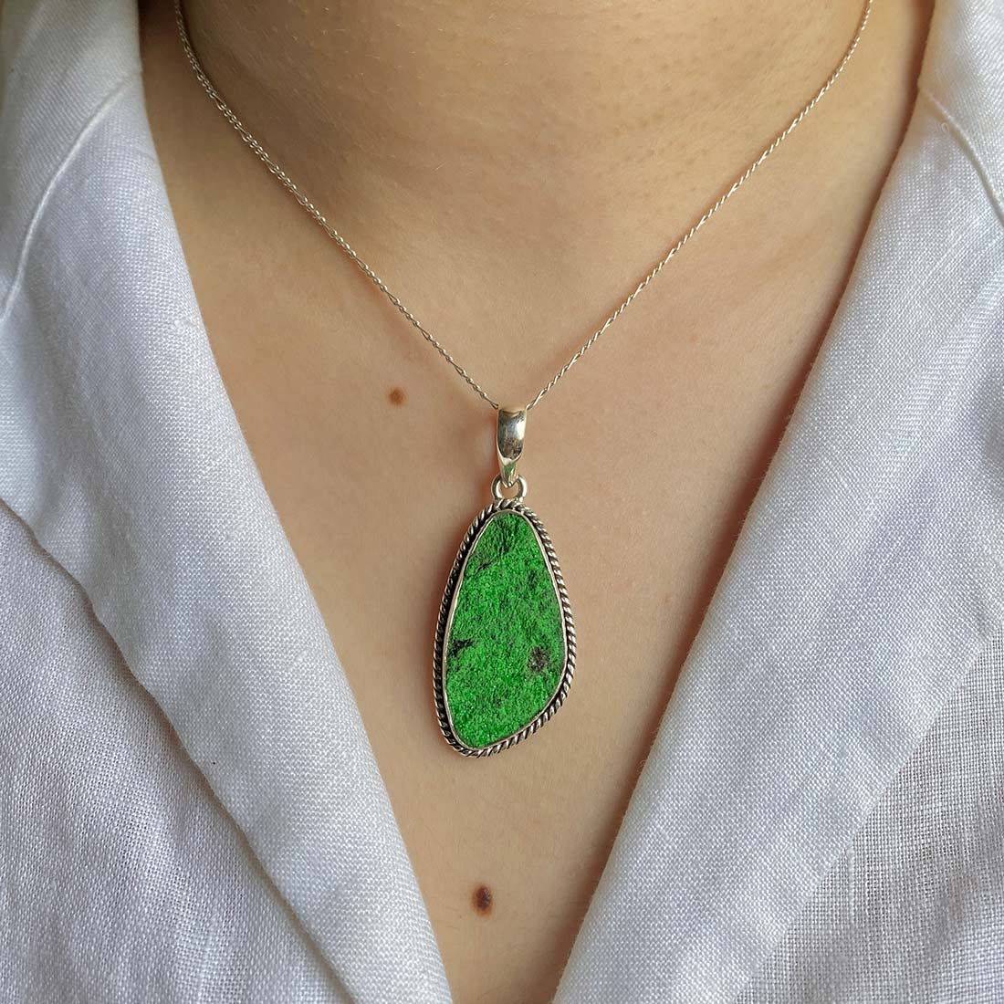 Uvarovite Druzy Pendant-(UVR-P-13.)