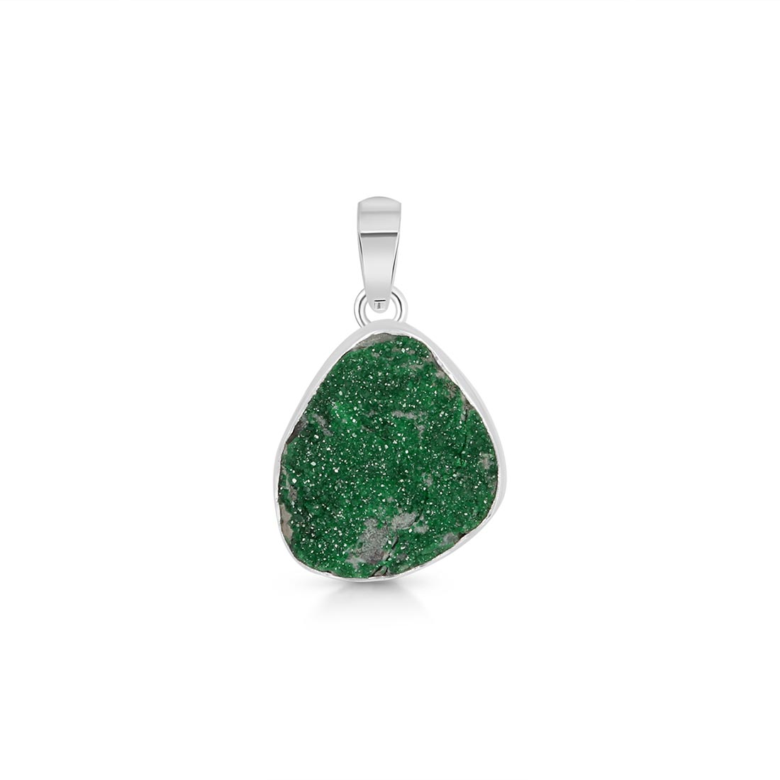 Uvarovite Druzy Pendant-(UVR-P-21.)