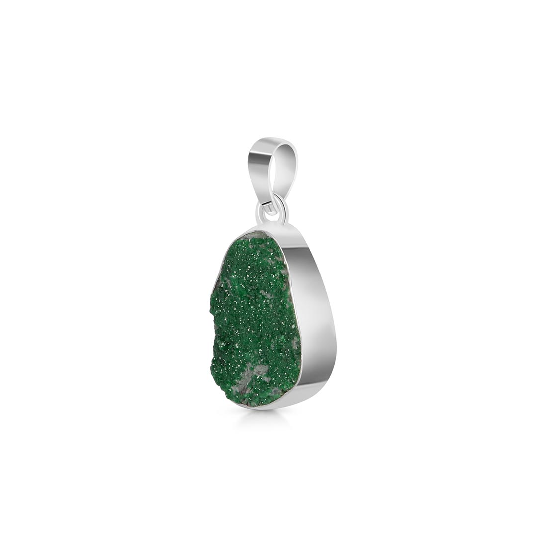 Uvarovite Druzy Pendant-(UVR-P-21.)