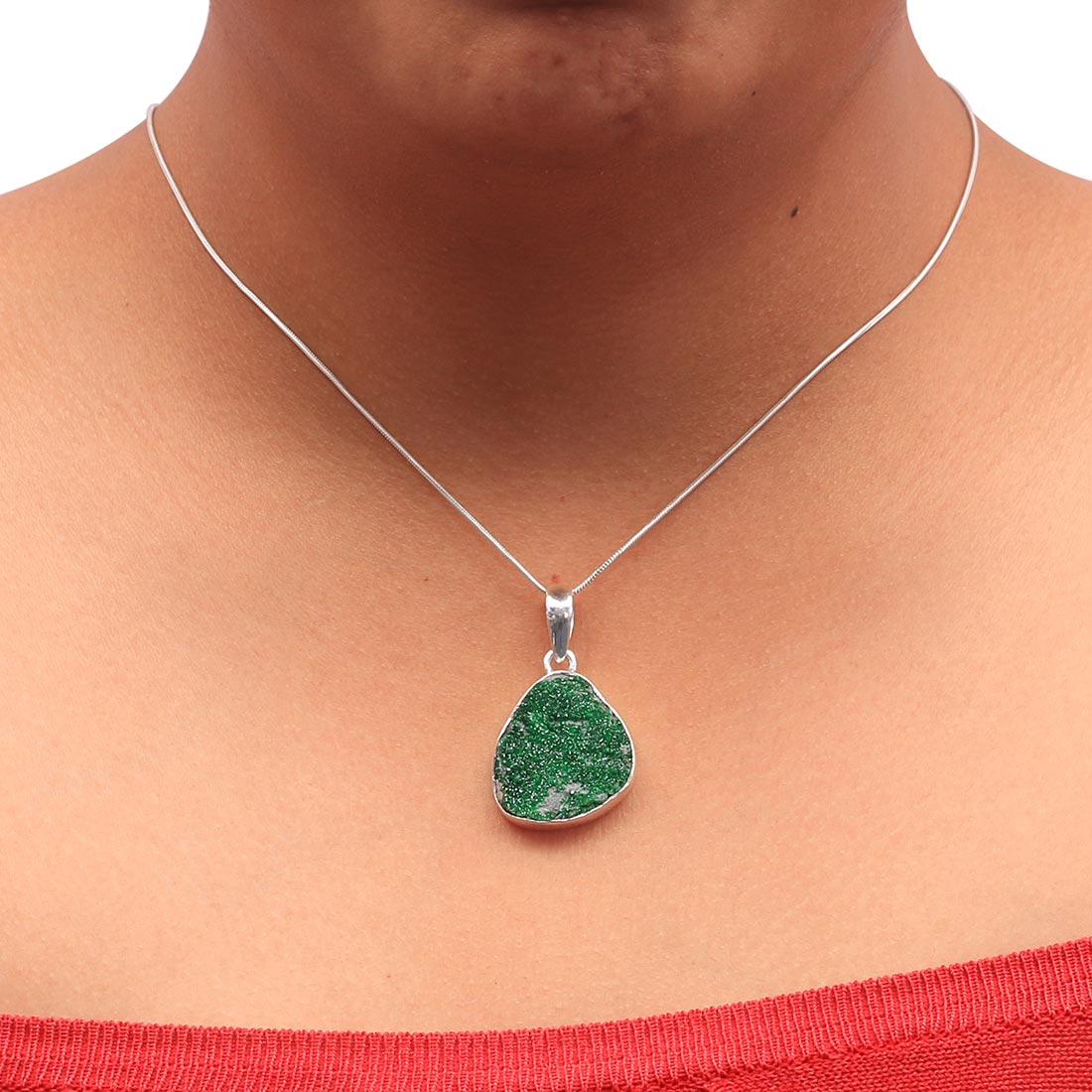 Uvarovite Druzy Pendant-(UVR-P-21.)