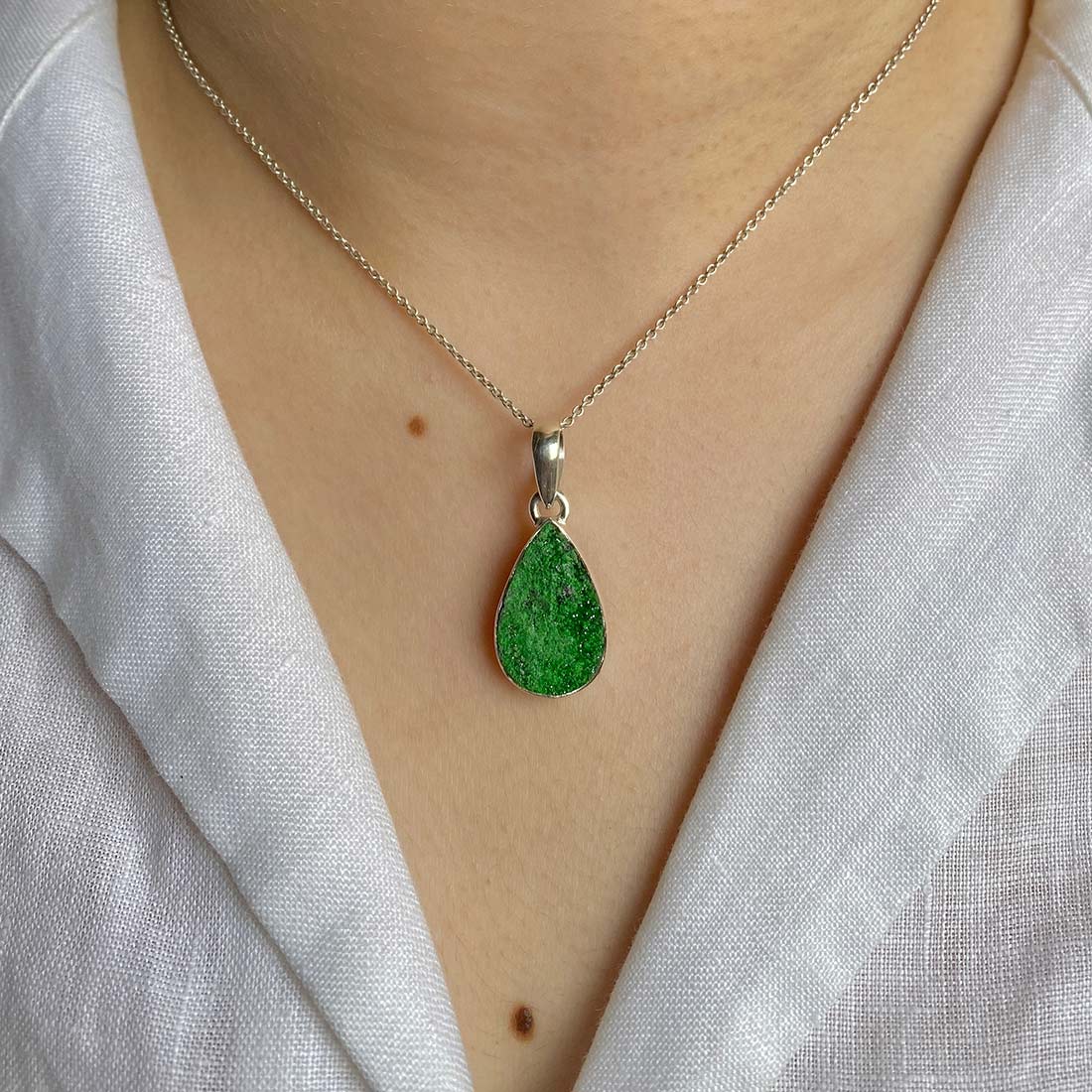 Uvarovite Druzy Pendant-(UVR-P-23.)