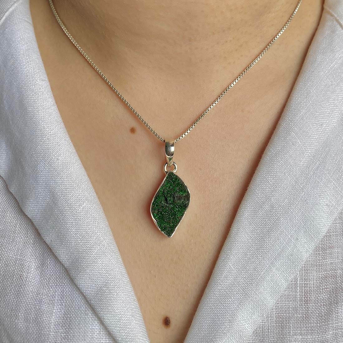 Uvarovite Druzy Pendant-(UVR-P-25.)