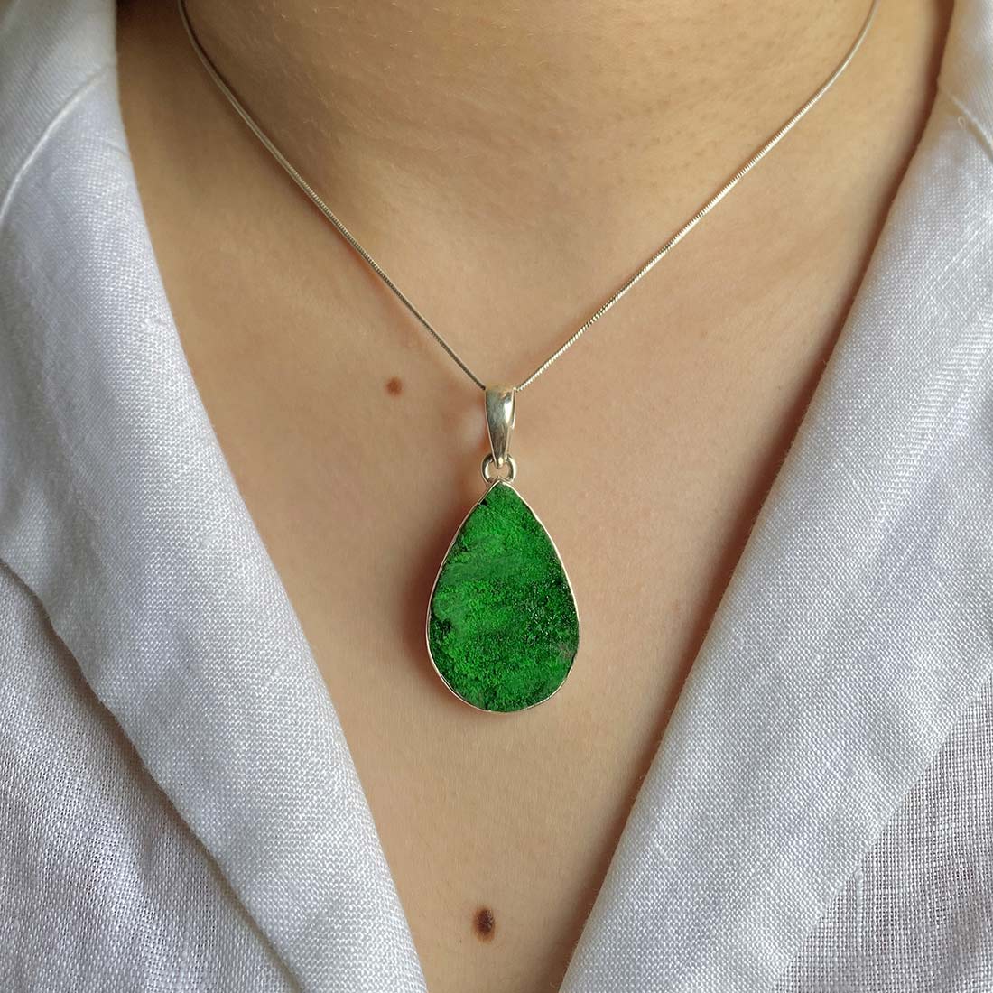 Uvarovite Druzy Pendant-(UVR-P-28.)