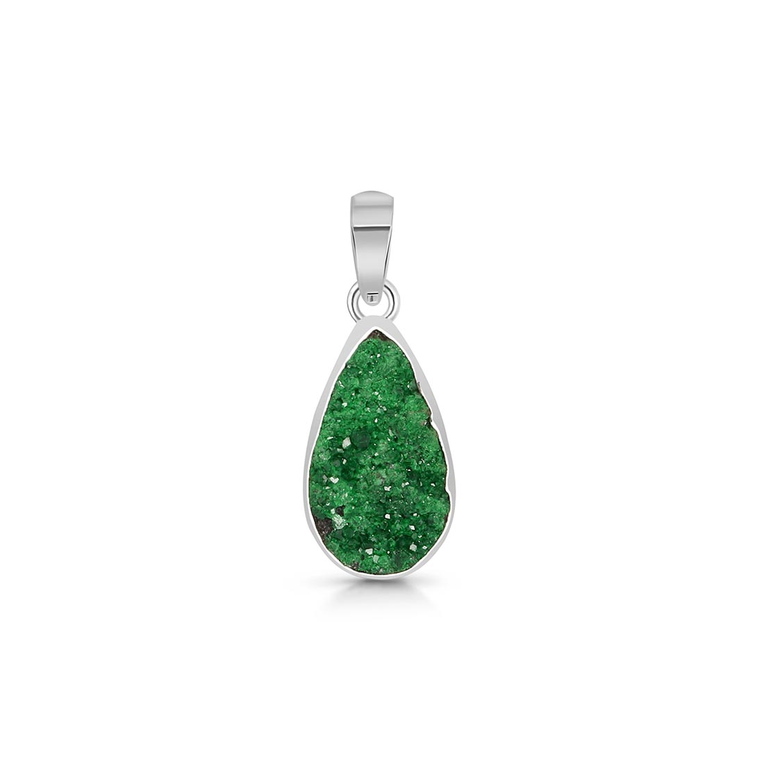 Uvarovite Druzy Pendant-(UVR-P-31.)