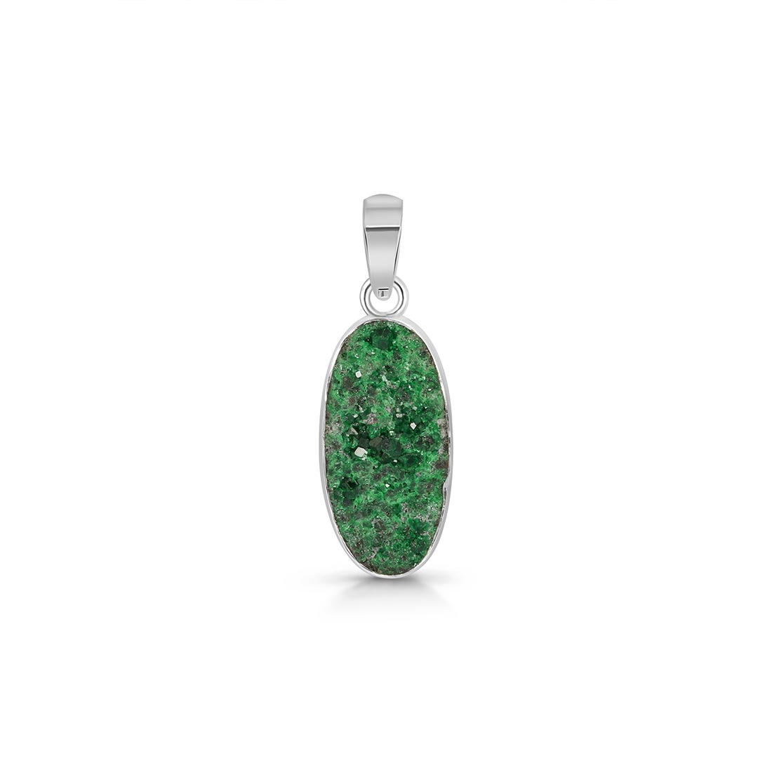 Uvarovite Druzy Pendant-(UVR-P-43.)