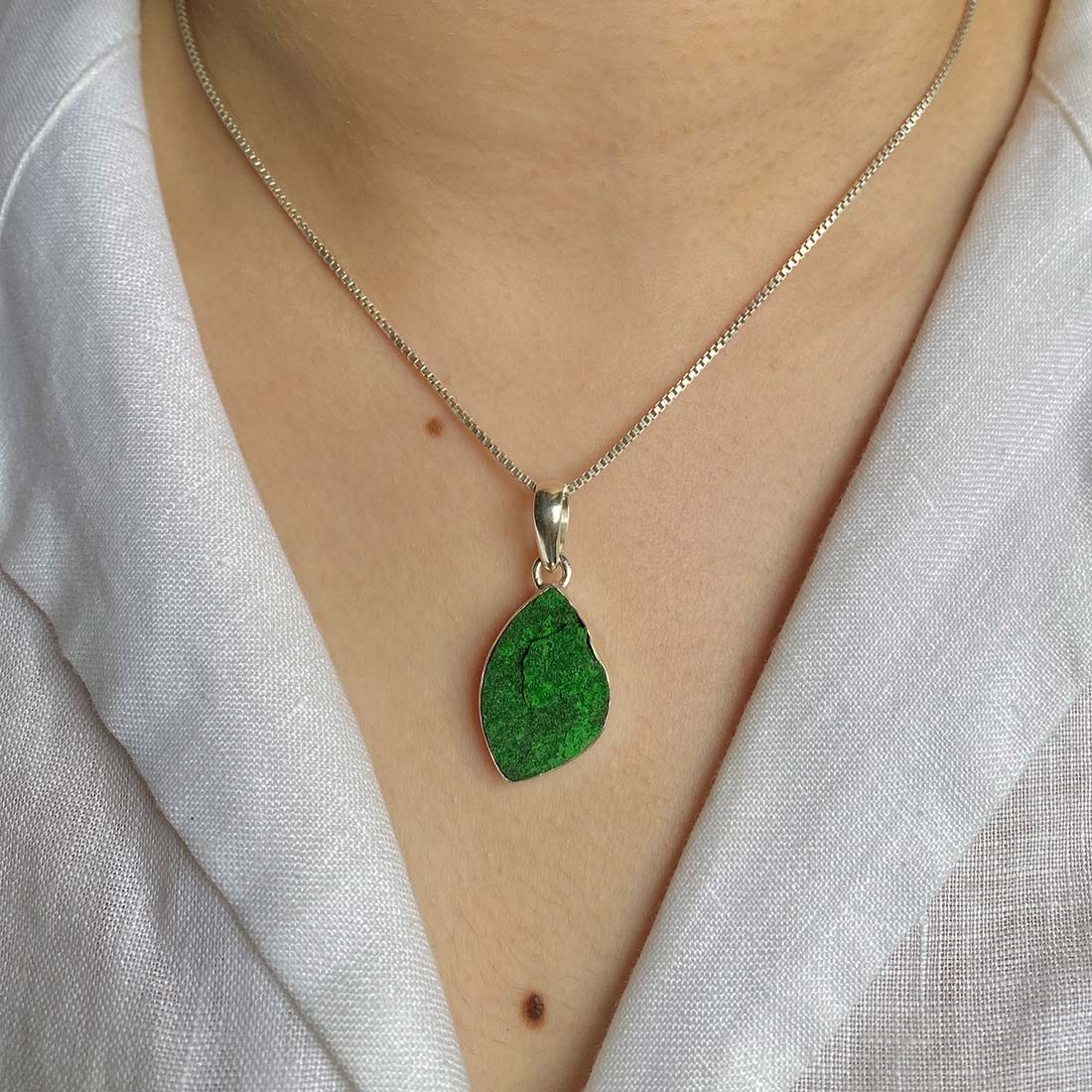 Uvarovite Druzy Pendant-(UVR-P-45.)